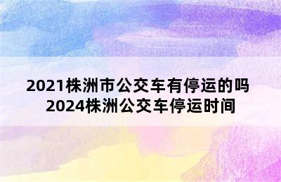 2021株洲市公交车有停运的吗 2024株洲公交车停运时间